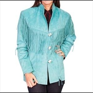 Scully turquoise Leather Jacket